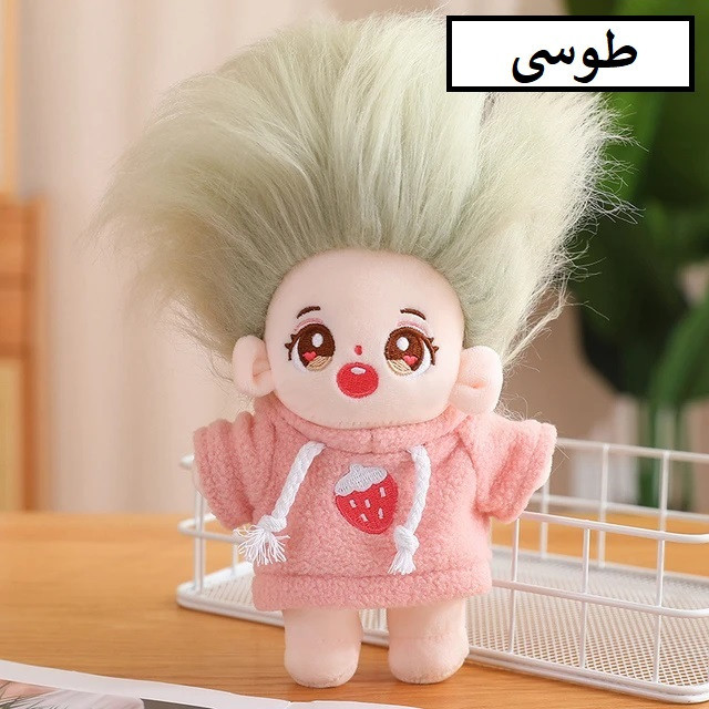 عروسک طرح بچه مو فشن مدل لباس میوه ای کد JIMI110 ارتفاع 20 سانتیمتر